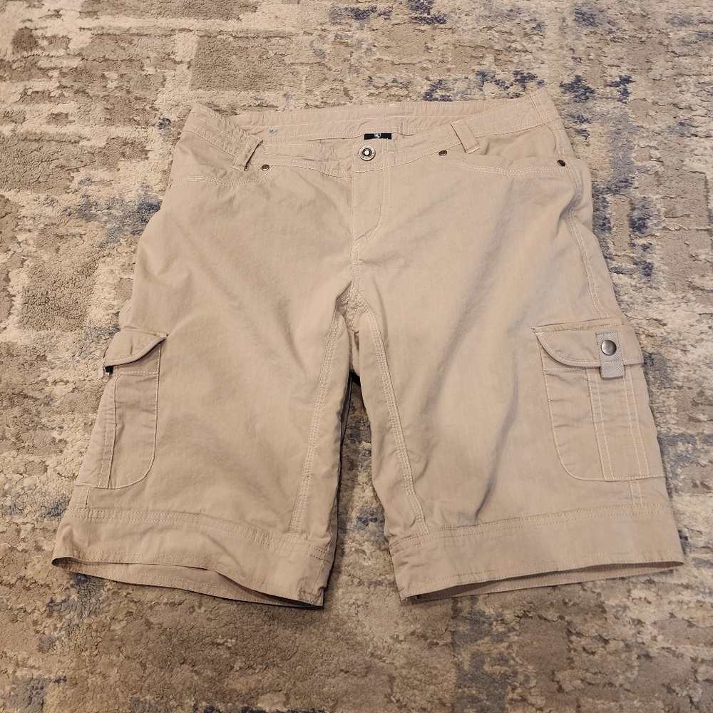Kuhl Splash Cargo Bermuda Hiking Tan Shorts 6 Pockets Women's Size 12 - Picture 5 of 16